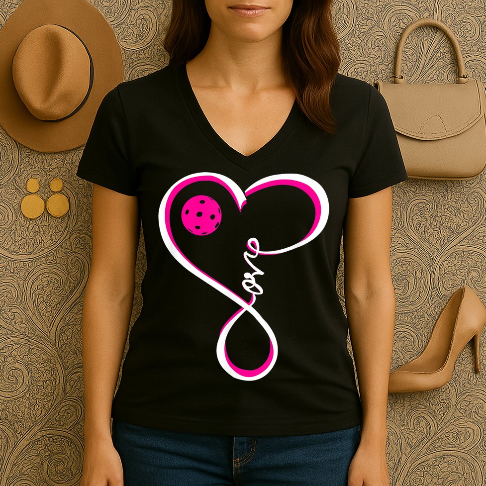 I Love Pickleball For Women TShirt Women's V-Neck T-Shirt