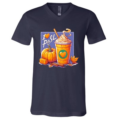 I Love Psl Passion For Pumpkin Spice Latte A Love Story In A Cup V-Neck T-Shirt