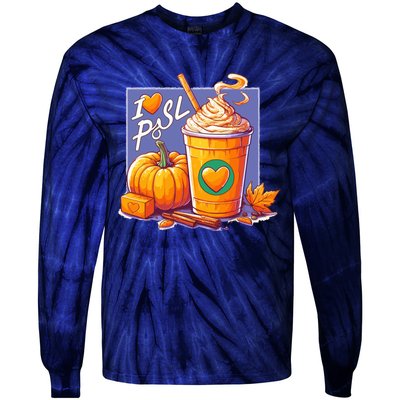 I Love Psl Passion For Pumpkin Spice Latte A Love Story In A Cup Tie-Dye Long Sleeve Shirt