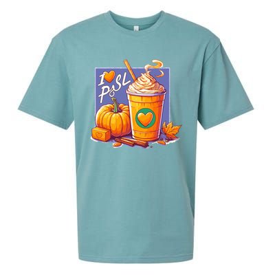 I Love Psl Passion For Pumpkin Spice Latte A Love Story In A Cup Sueded Cloud Jersey T-Shirt