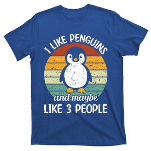 I Like Penguins And Maybe Like 3 People Retro Penguin Gift T-Shirt