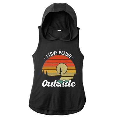 I Love Peeing Outside - Camper and Hiker Ladies PosiCharge Tri-Blend Wicking Draft Hoodie Tank