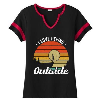 I Love Peeing Outside - Camper and Hiker Ladies Halftime Notch Neck Tee