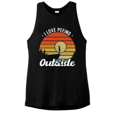 I Love Peeing Outside - Camper and Hiker Ladies PosiCharge Tri-Blend Wicking Tank