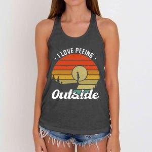 I Love Peeing Outside - Camper and Hiker Women's Knotted Racerback Tank