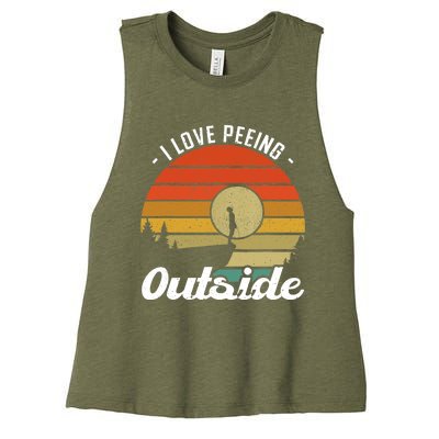 I Love Peeing Outside - Camper and Hiker Women's Racerback Cropped Tank