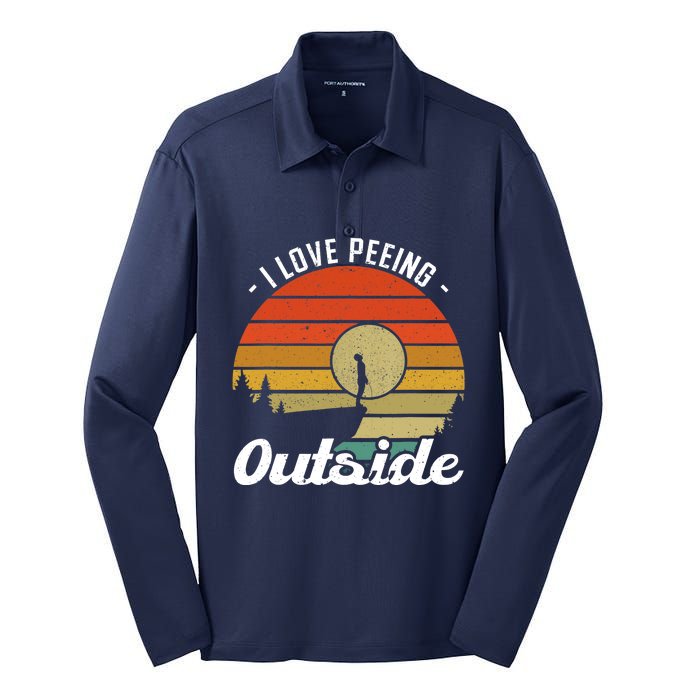 I Love Peeing Outside - Camper and Hiker Silk Touch Performance Long Sleeve Polo