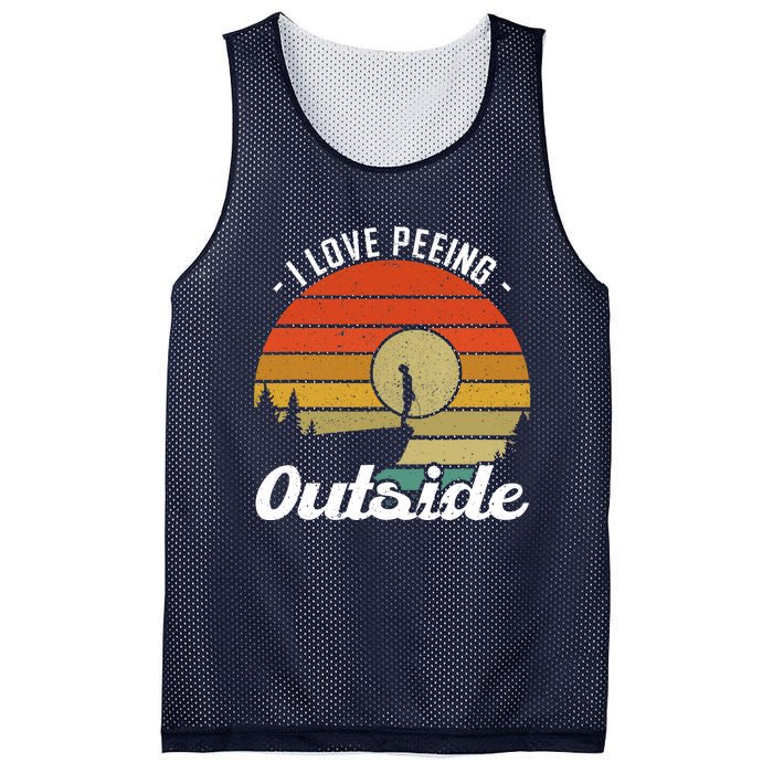 I Love Peeing Outside - Camper and Hiker Mesh Reversible Basketball Jersey Tank