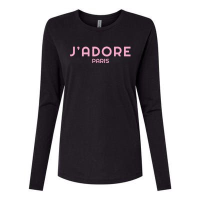 I Love Paris Frensh Saying Jadore Paris Womens Cotton Relaxed Long Sleeve T-Shirt