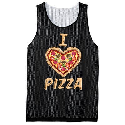 I Love Pizza For Pizza Lover Mesh Reversible Basketball Jersey Tank