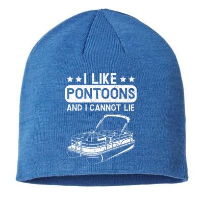 I Like Pontoons And I Cannot Lie Boat Lover Boating Gift Sustainable Beanie