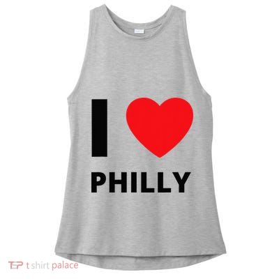 I Love Philly Heart Pennsylvania Love Fan Apparel Ladies PosiCharge Tri-Blend Wicking Tank