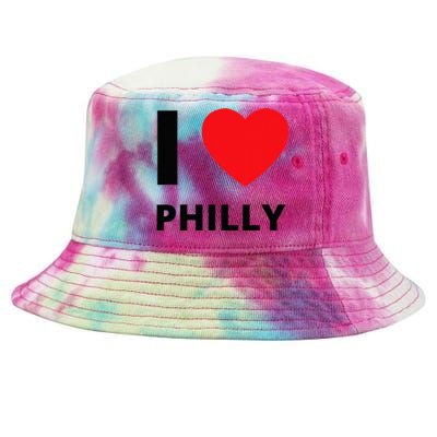 I Love Philly Heart Pennsylvania Love Fan Apparel Tie-Dyed Bucket Hat