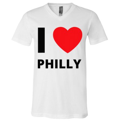 I Love Philly Heart Pennsylvania Love Fan Apparel V-Neck T-Shirt