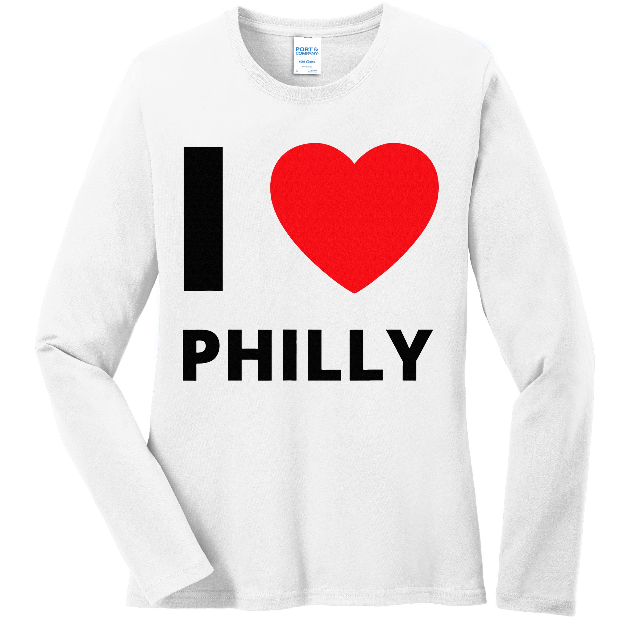 I Love Philly Heart Pennsylvania Love Fan Apparel Ladies Long Sleeve Shirt