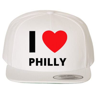 I Love Philly Heart Pennsylvania Love Fan Apparel Wool Snapback Cap