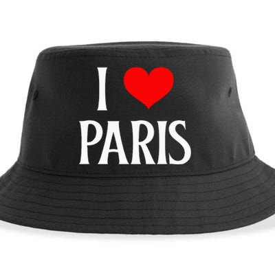 I Love Paris I Heart Paris France Family Travel Souvenir Sustainable Bucket Hat