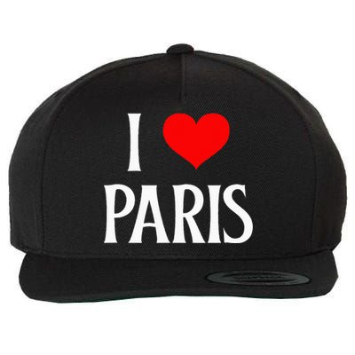 I Love Paris I Heart Paris France Family Travel Souvenir Wool Snapback Cap