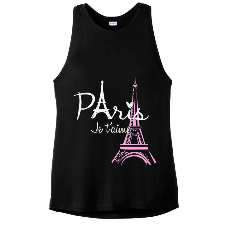 I Love Paris Eiffel Tower France French Souvenir Ladies PosiCharge Tri-Blend Wicking Tank
