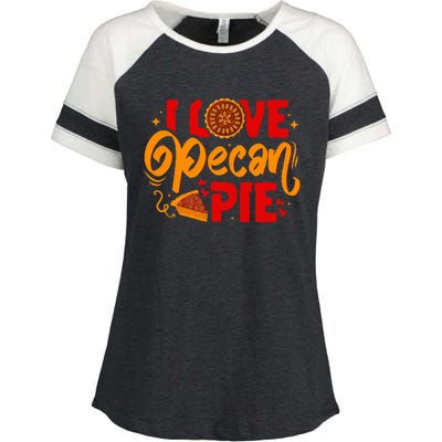 I Love Pecan Pie Thanksgiving Baking Baker Pastry Chef Enza Ladies Jersey Colorblock Tee