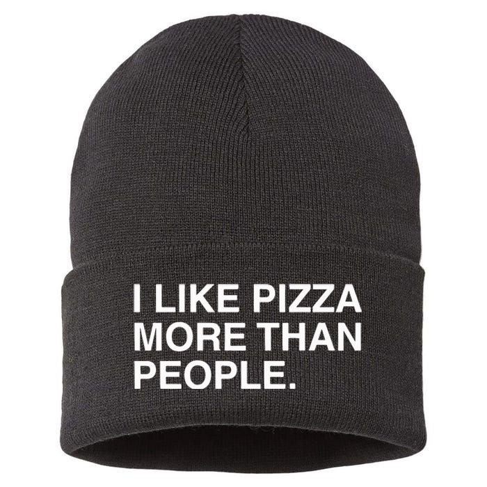 I Like Pizza More Than People Sustainable Knit Beanie