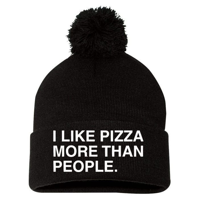 I Like Pizza More Than People Pom Pom 12in Knit Beanie