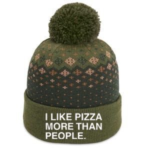 I Like Pizza More Than People The Baniff Cuffed Pom Beanie