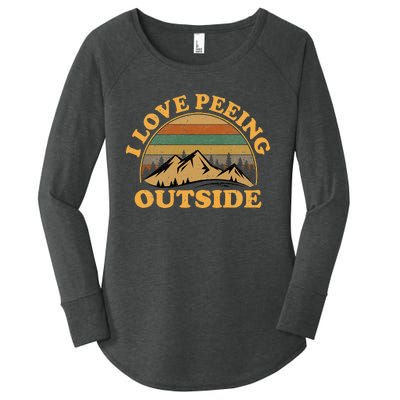 I Love Peeing Outside funny Camping Hiking Women's Perfect Tri Tunic Long Sleeve Shirt