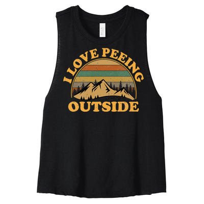 I Love Peeing Outside funny Camping Hiking Women's Racerback Cropped Tank