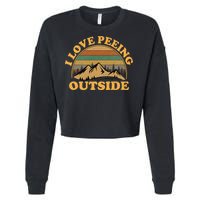 I Love Peeing Outside funny Camping Hiking Cropped Pullover Crew