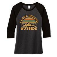 I Love Peeing Outside funny Camping Hiking Women's Tri-Blend 3/4-Sleeve Raglan Shirt