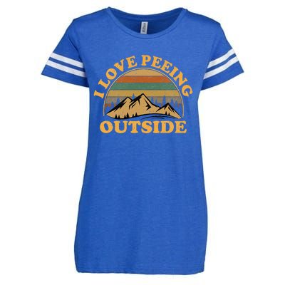 I Love Peeing Outside funny Camping Hiking Enza Ladies Jersey Football T-Shirt