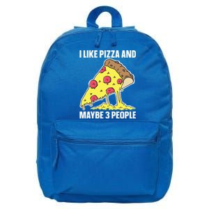 I Like Pizza And Maybe 3 People Food Funny Sarcastic Saying Gift 16 in Basic Backpack