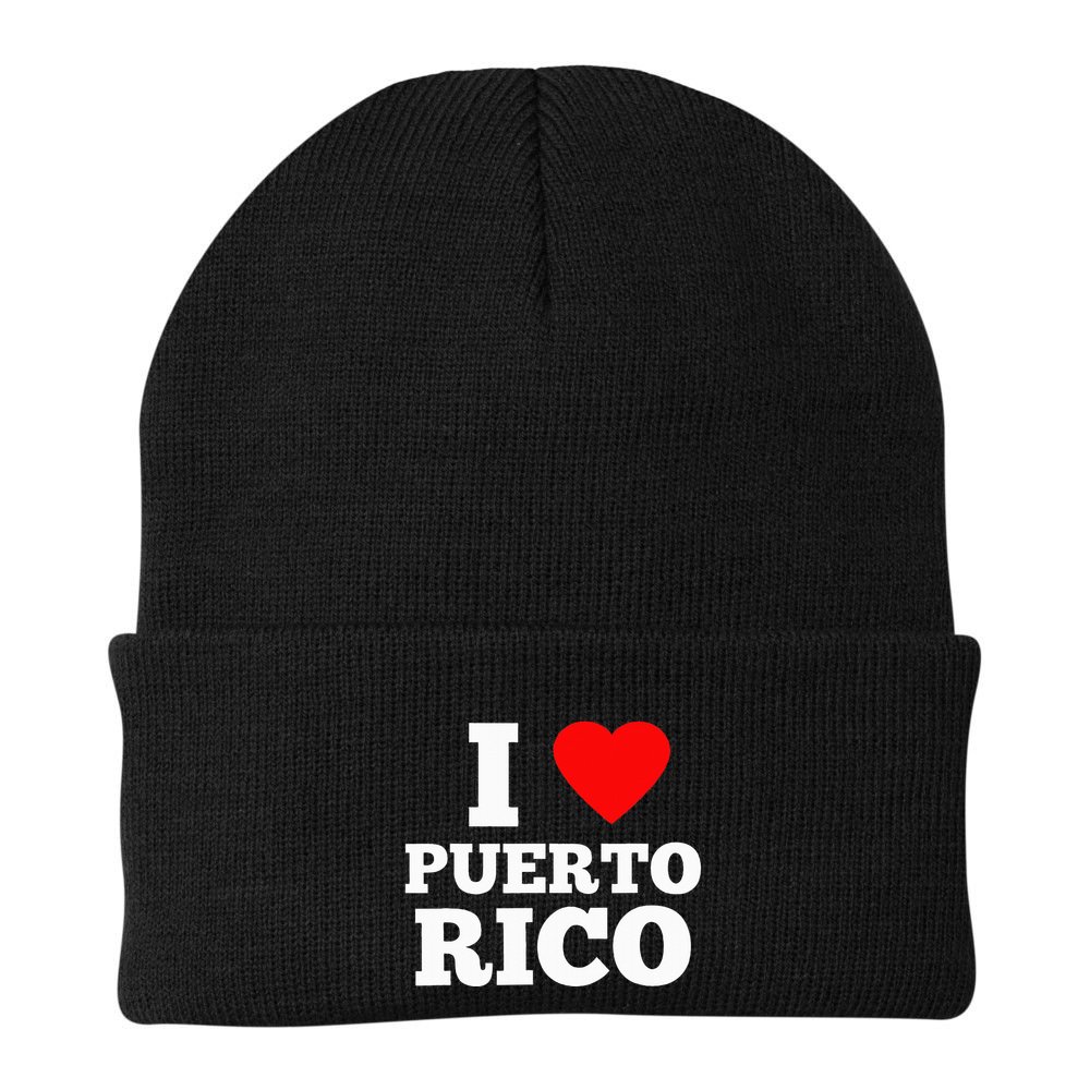 I Love Puerto Rico Usa Beanie