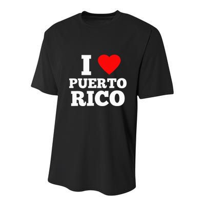 I Love Puerto Rico Usa Youth Performance Sprint T-Shirt