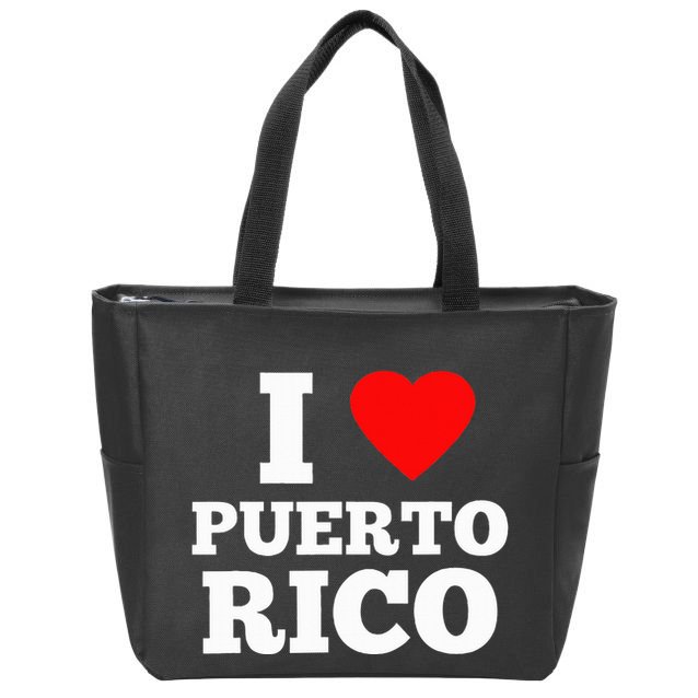I Love Puerto Rico Usa Zip Tote Bag