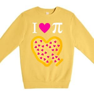 I Love Pi ValentineS Pizza Heart Math Teacher Gift Premium Crewneck Sweatshirt