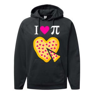 I Love Pi ValentineS Pizza Heart Math Teacher Gift Performance Fleece Hoodie