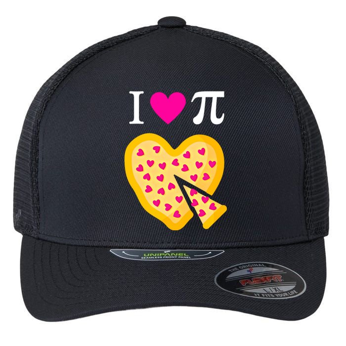 I Love Pi ValentineS Pizza Heart Math Teacher Gift Flexfit Unipanel Trucker Cap