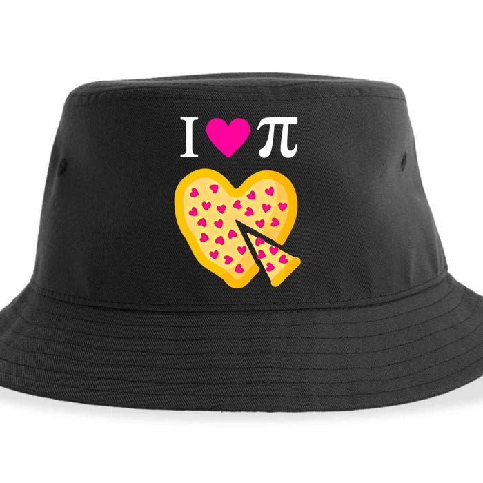 I Love Pi ValentineS Pizza Heart Math Teacher Gift Sustainable Bucket Hat