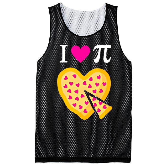 I Love Pi ValentineS Pizza Heart Math Teacher Gift Mesh Reversible Basketball Jersey Tank