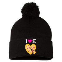 I Love Pi ValentineS Pizza Heart Math Teacher Gift Pom Pom 12in Knit Beanie