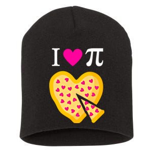 I Love Pi ValentineS Pizza Heart Math Teacher Gift Short Acrylic Beanie