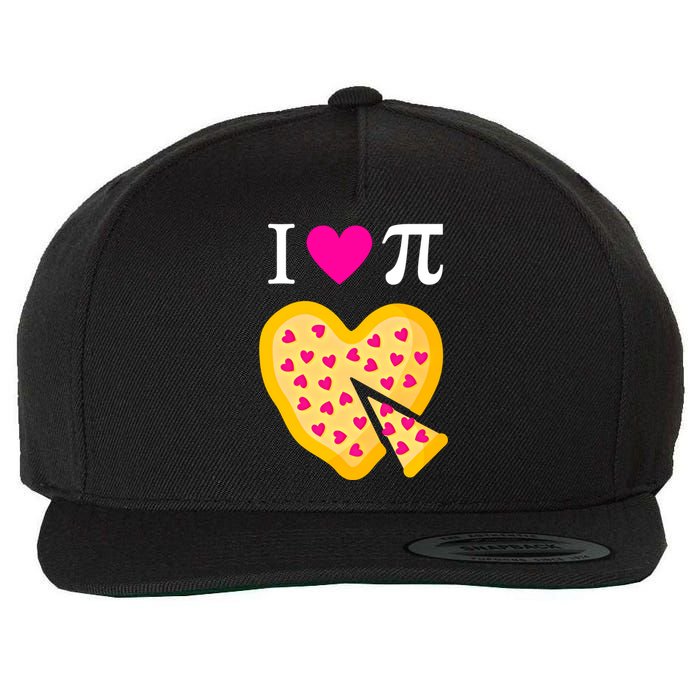 I Love Pi ValentineS Pizza Heart Math Teacher Gift Wool Snapback Cap