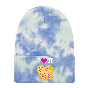 I Love Pi ValentineS Pizza Heart Math Teacher Gift Tie Dye 12in Knit Beanie