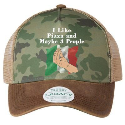 I Like Pizza And Maybe 3 People Funny Italian Humor Italy Gift Legacy Tie Dye Trucker Hat