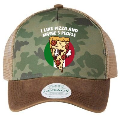 I Like Pizza And Maybe 3 People Funny Italian Humor Italy Gift Legacy Tie Dye Trucker Hat