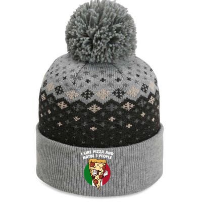 I Like Pizza And Maybe 3 People Funny Italian Humor Italy Gift The Baniff Cuffed Pom Beanie