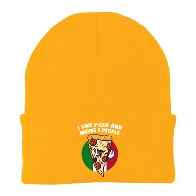 I Like Pizza And Maybe 3 People Funny Italian Humor Italy Gift Knit Cap Winter Beanie