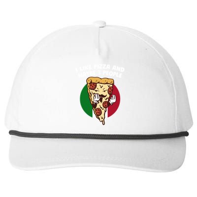 I Like Pizza And Maybe 3 People Funny Italian Humor Italy Gift Snapback Five-Panel Rope Hat